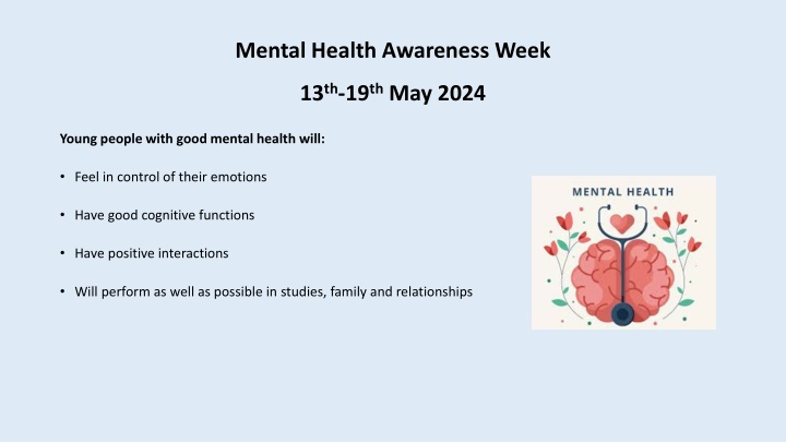 Promoting Positive Mental Health in Young People