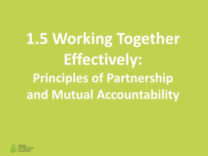 Principles of Effective Partnership