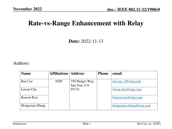 Enhancing Rate-vs-Range Performance with Relay Communications