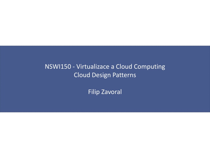 Cloud Design Patterns for Improved Cloud Computing Resiliency