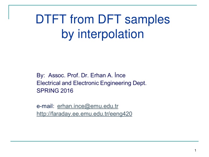 DFT and DTFT Interpolation
