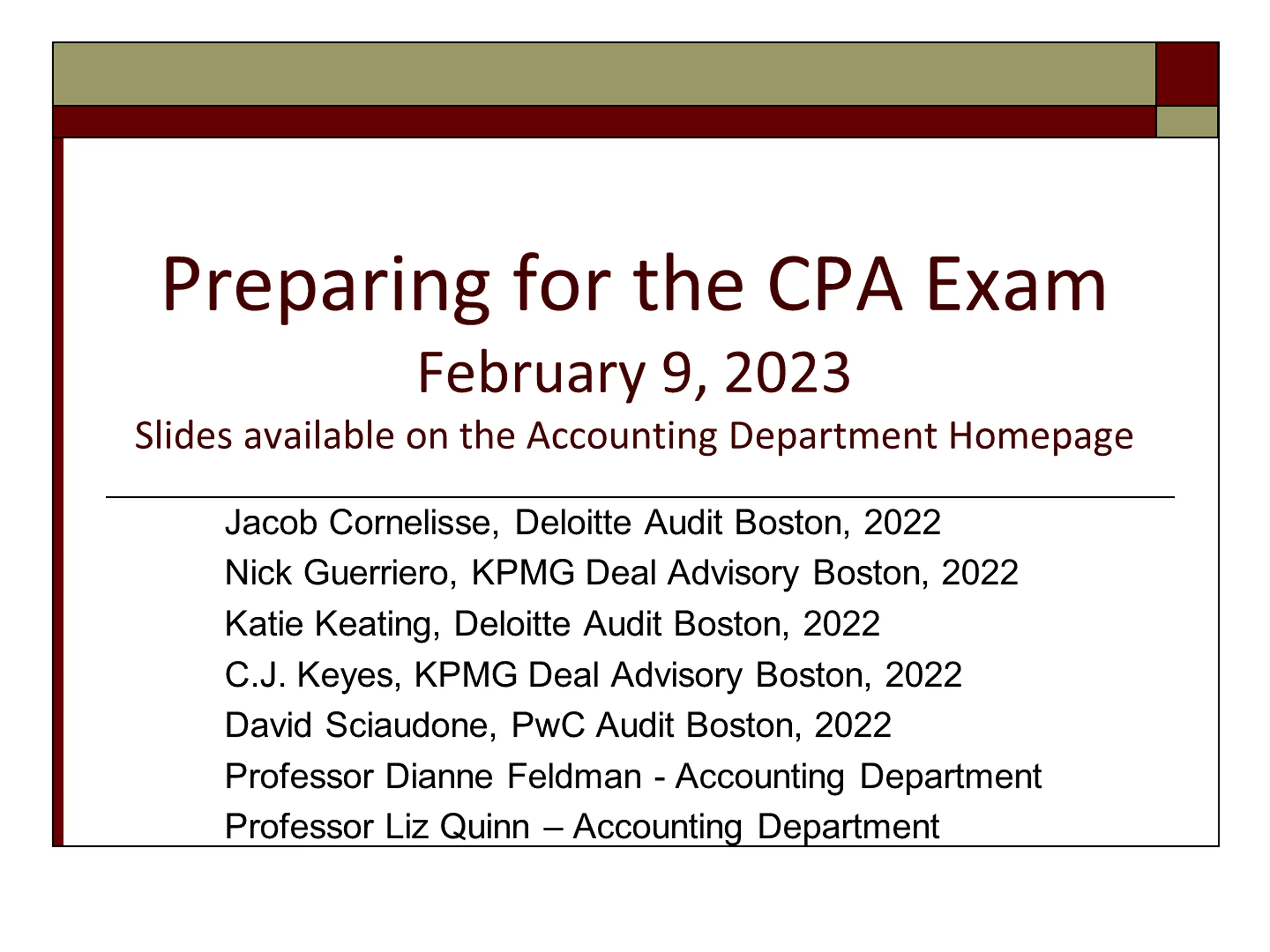 Preparing for the CPA Exam