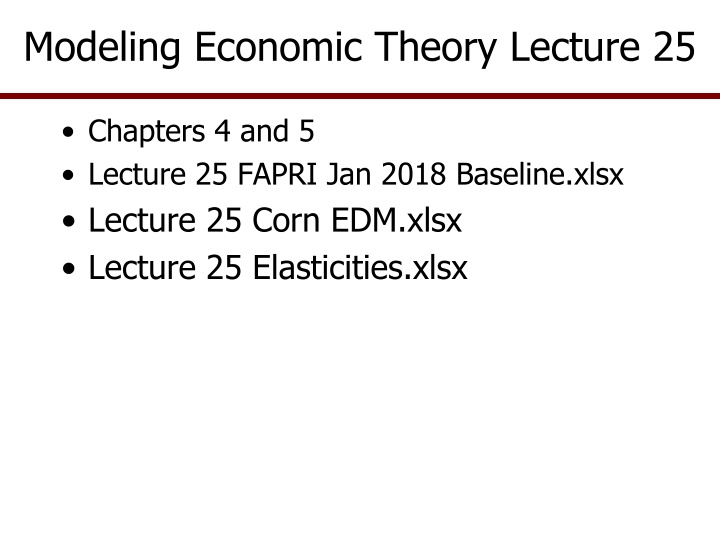 Equilibrium Displacement Model Forecasting