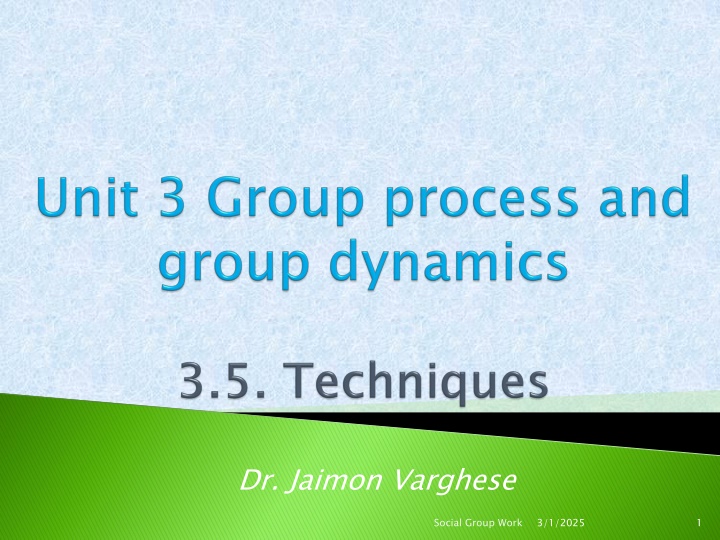 Professional Relationships in Social Group Work