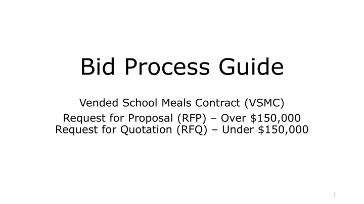 Guide to Vended School Meals Contract: Bidding Process & Contracts