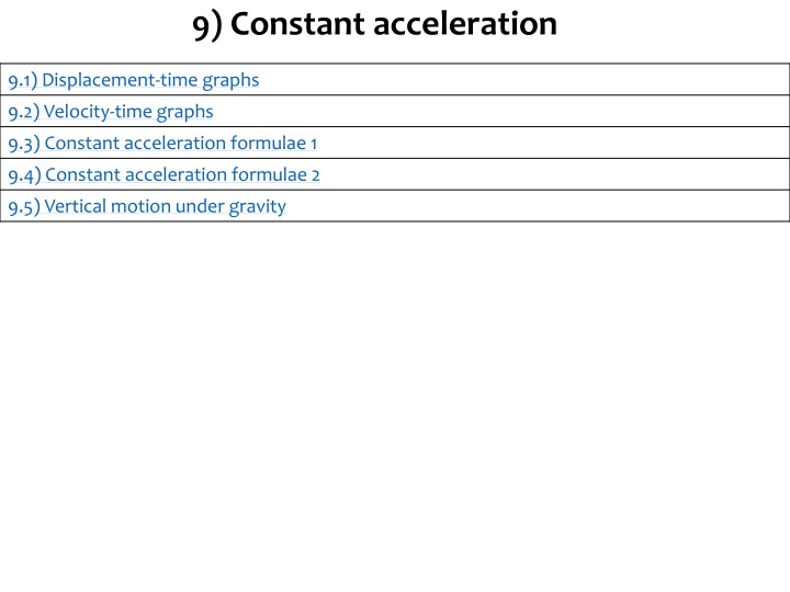 Constant Acceleration in Motion Analysis