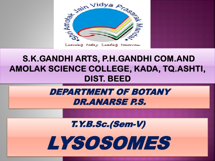 Discovering Lysosomes in Cell Biology