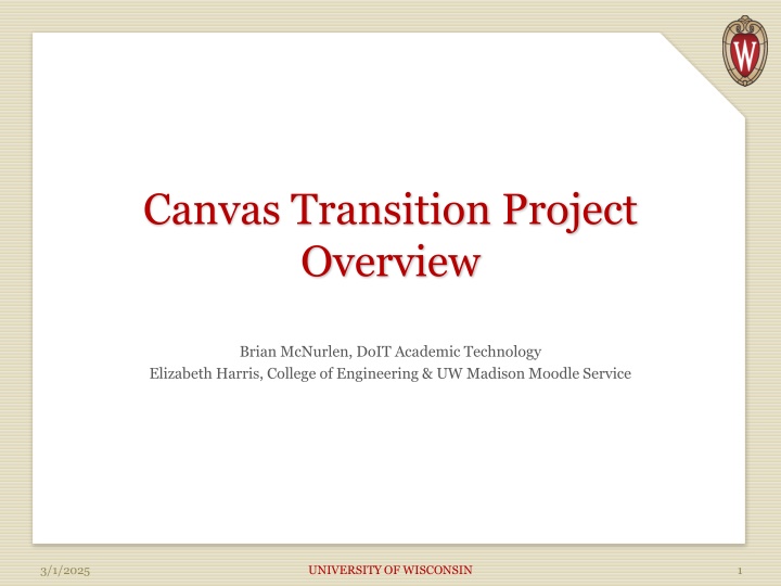 Canvas Transition Project Overview at University of Wisconsin