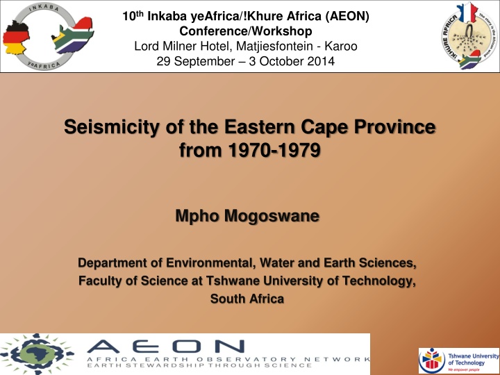 Seismicity Analysis: Eastern Cape Province 1970-1979