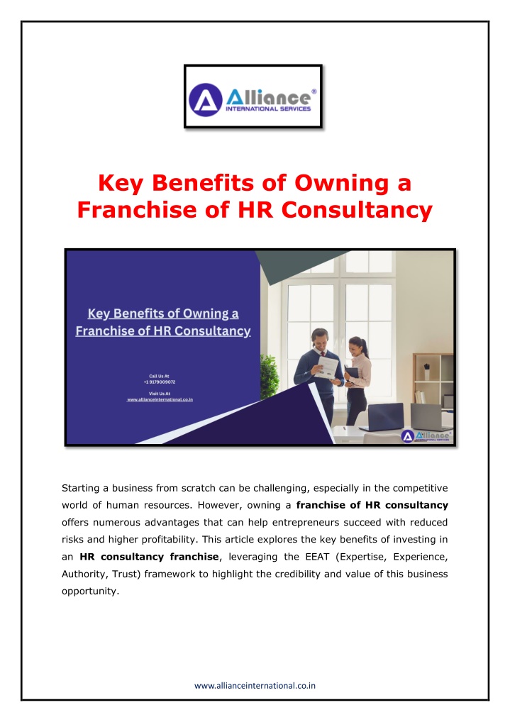 key benefits of owning a franchise n.w
