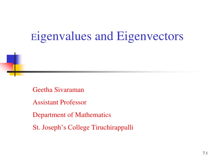 Eigenvalues and Eigenvectors in Linear Algebra