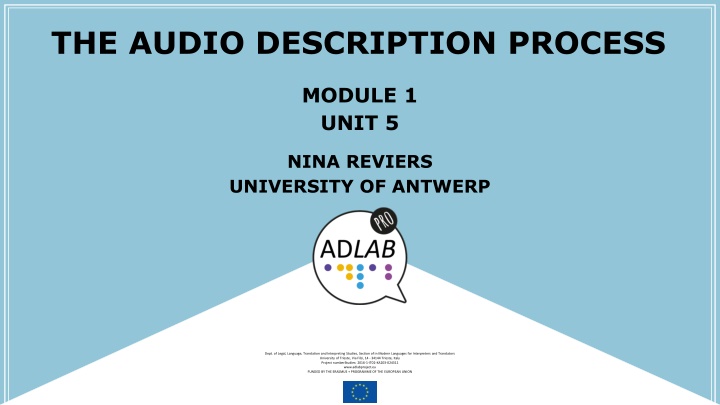 THE AUDIO DESCRIPTION PROCESS