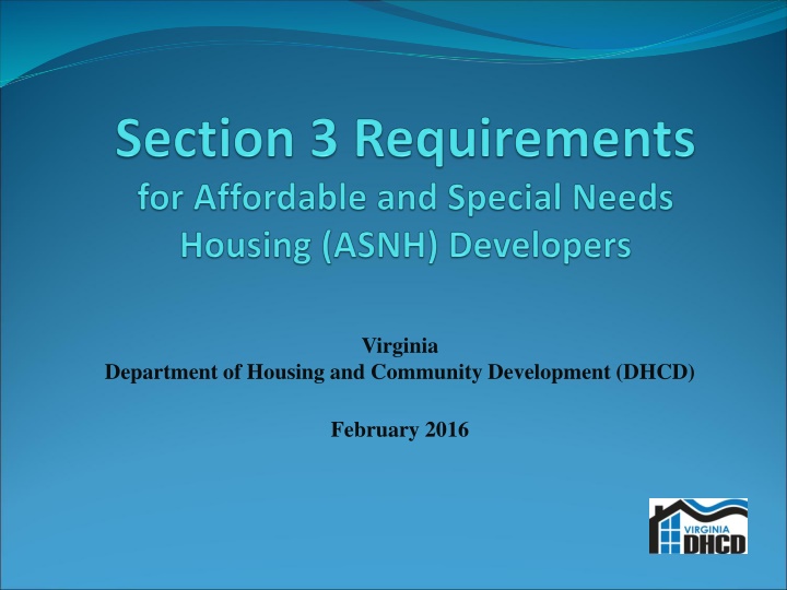 Section 3 Requirements for Housing and Community Development