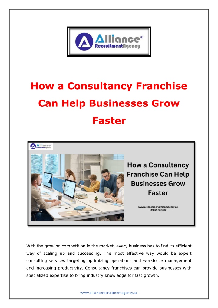 how a consultancy franchise n.w