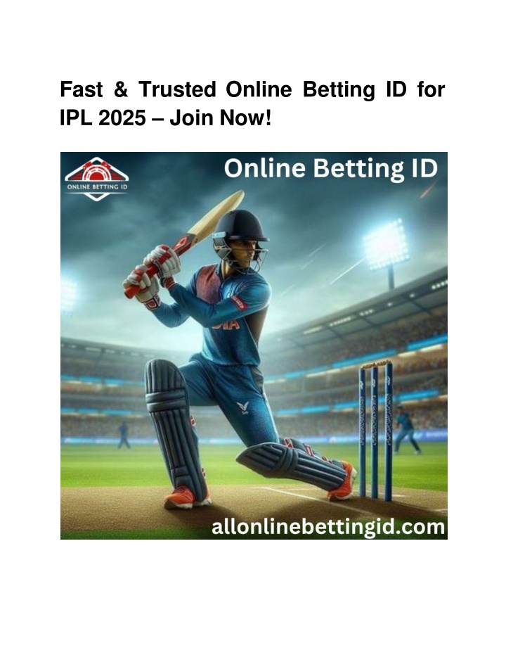 Fast & Trusted Online Betting ID for IPL 2025 – Join Now
