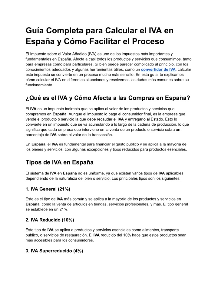 gu a completa para calcular el iva en espa n.w