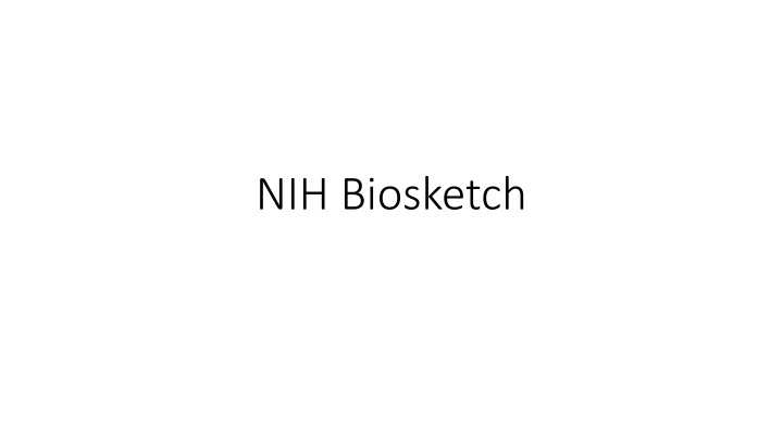 NIH Biosketch