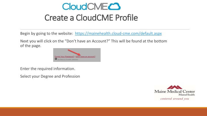 CloudCME Profile Creation and Claiming CME Credits