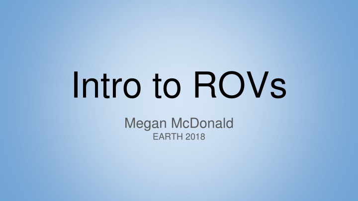 Introductory Lesson on ROVs for Students