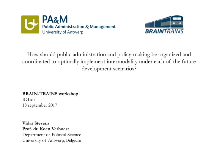 Implementing Intermodality: Organizational Coordination Strategies