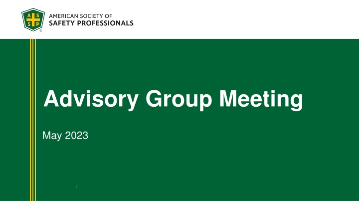 Advisory Group Meeting May 2023 - Review and Planning Sessions