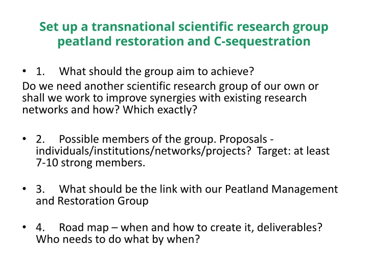 Transnational Peatland Restoration for Carbon Sequestration