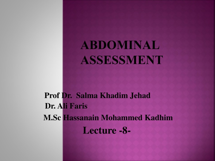 Abdominal Assessment Techniques for Students