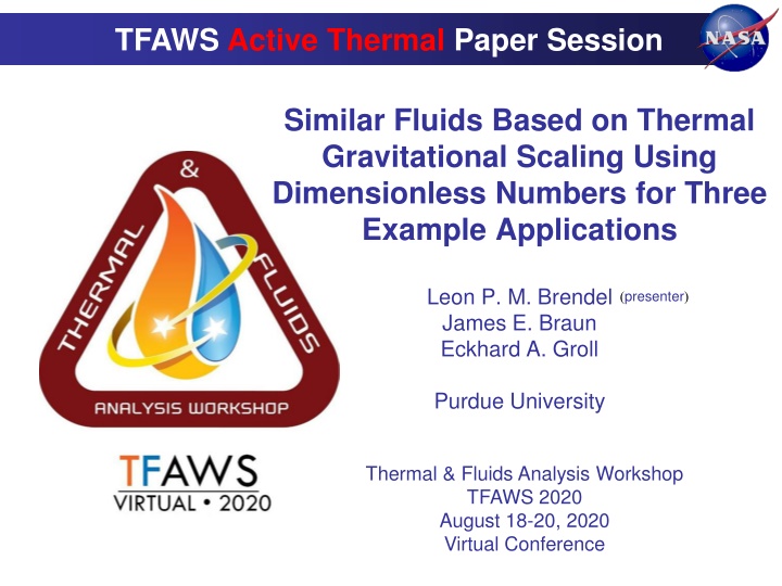 TFAWS Active Thermal Paper Session