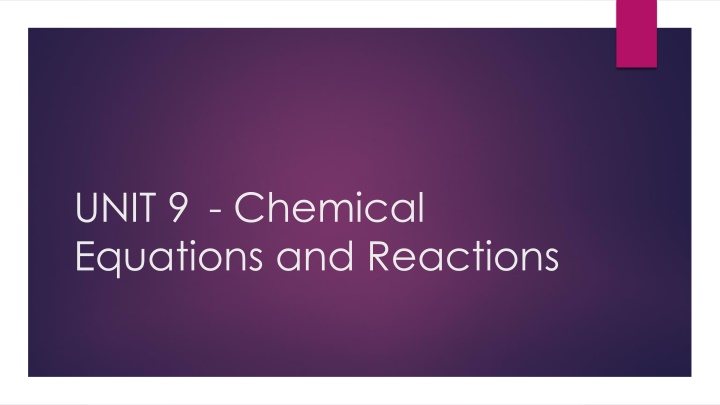 Chemical Equations and Reactions