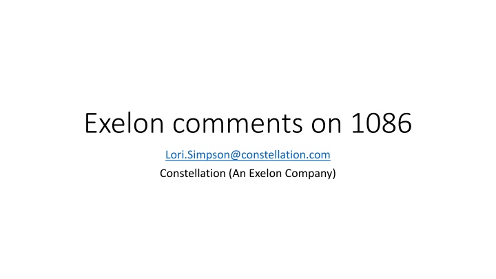 Exelon comments on 1086