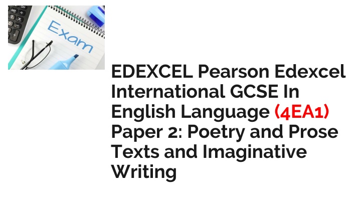 Edexcel International GCSE in English Language Poetry & Prose