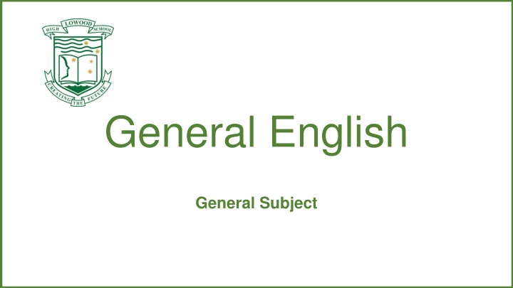Introduction to General English Subjects for Tertiary Studies