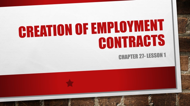 Employment Relationships