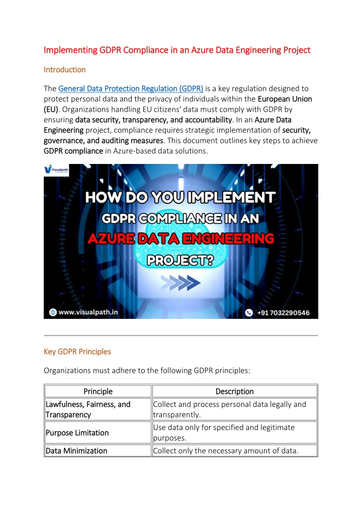 implementing gdpr compliance in an azure data n.w