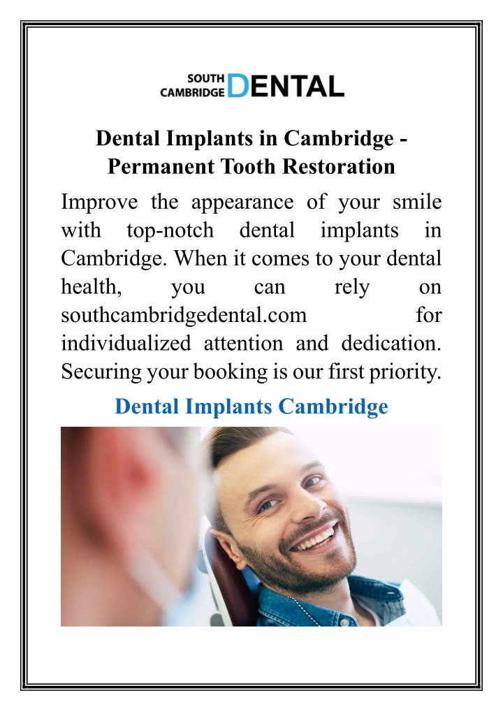 dental implants in cambridge permanent tooth n.w