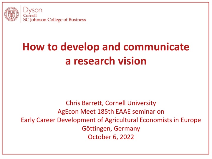 Developing Research Vision for Impact