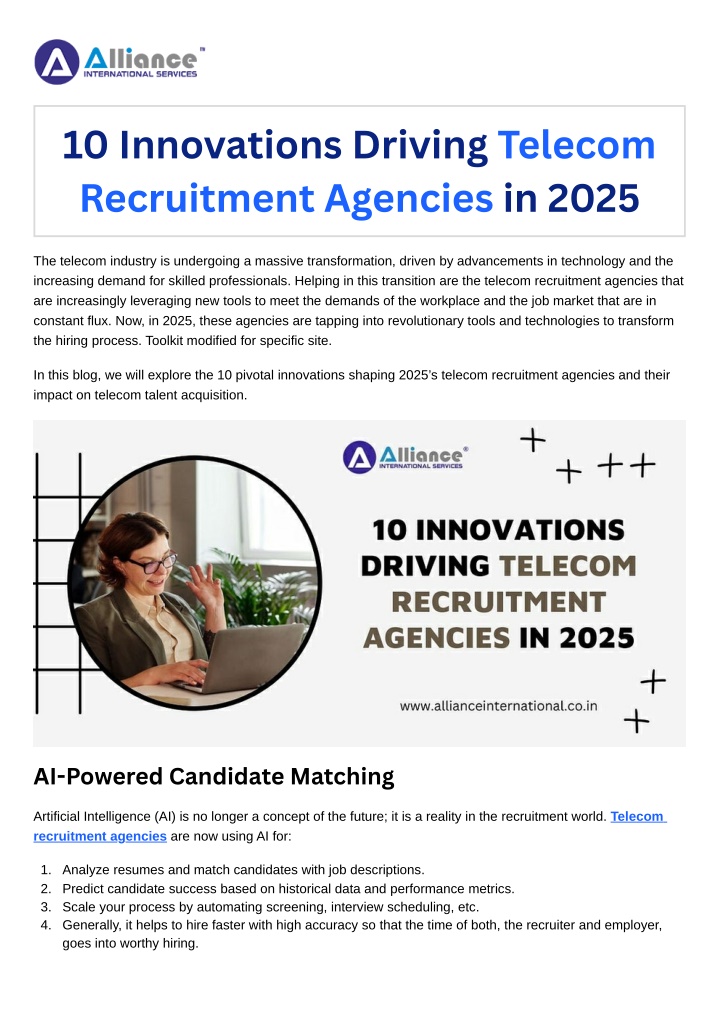 10 innovations driving telecom recruitment n.w