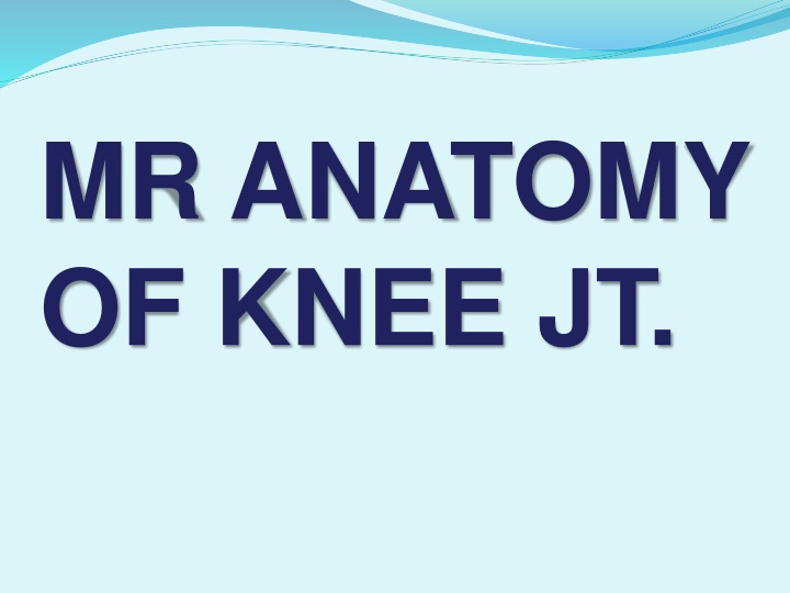 MR ANATOMY  OF KNEE JT.