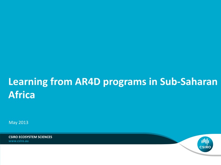 Learning from AR4D Programs in Sub-Saharan Africa: Theory of Change for Food Security Initiatives
