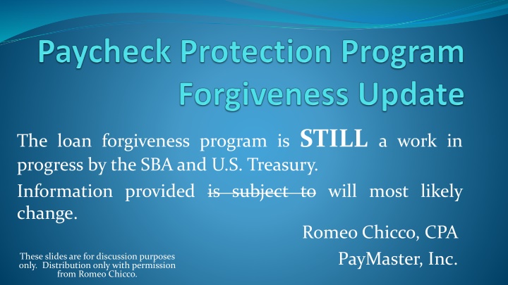 Loan Forgiveness Program Update