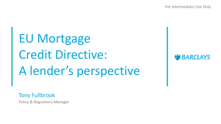 Europe's Mortgage Credit Directive