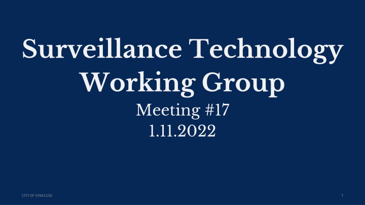 Surveillance Technology Policy and Data Governance Meeting