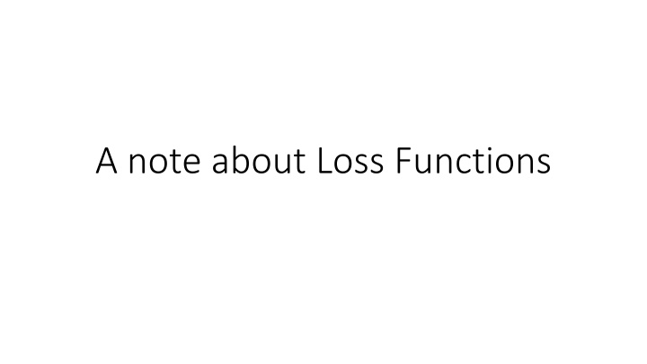 Loss Functions in Neural Networks