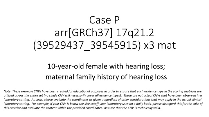 Pediatric Hearing Loss Evaluation
