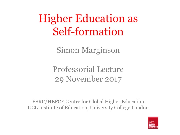 Higher Education and Self-Formation: Agency Freedom and Empowerment