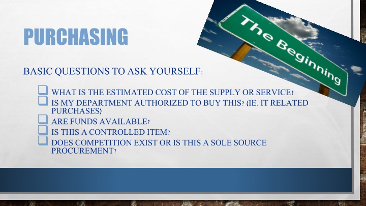 Essential Purchasing Questions and Guidelines