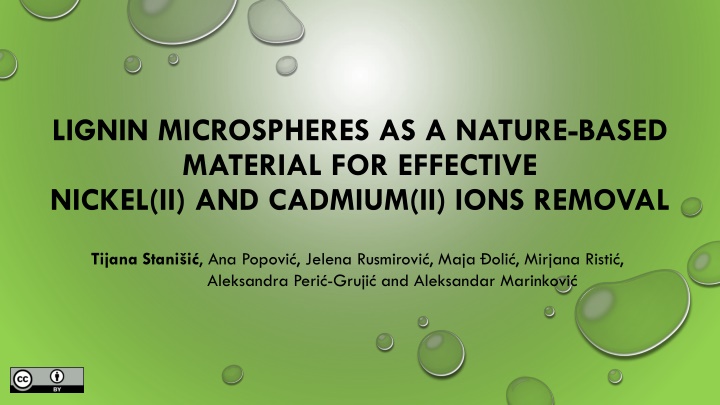 Effective Removal of Heavy Metal Ions Using Lignin Microspheres