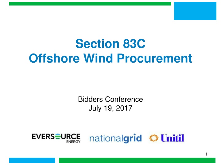 Offshore Wind Energy Procurement Bidders Conference