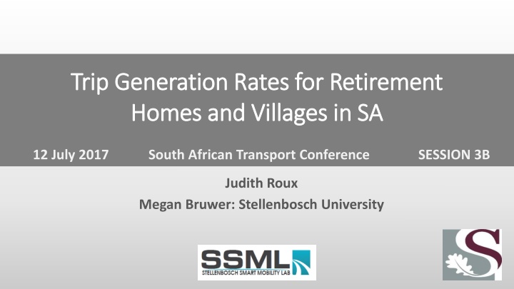 Trip Generation Rates for Retirement Homes in South Africa