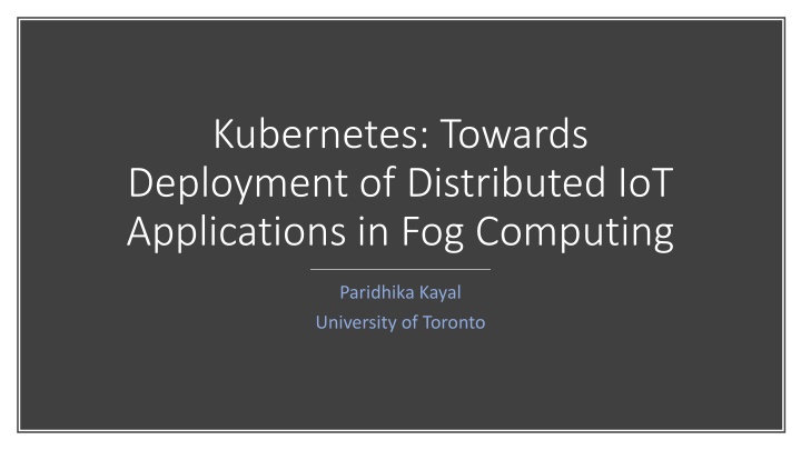 Deployment of Distributed IoT Applications in Fog Computing